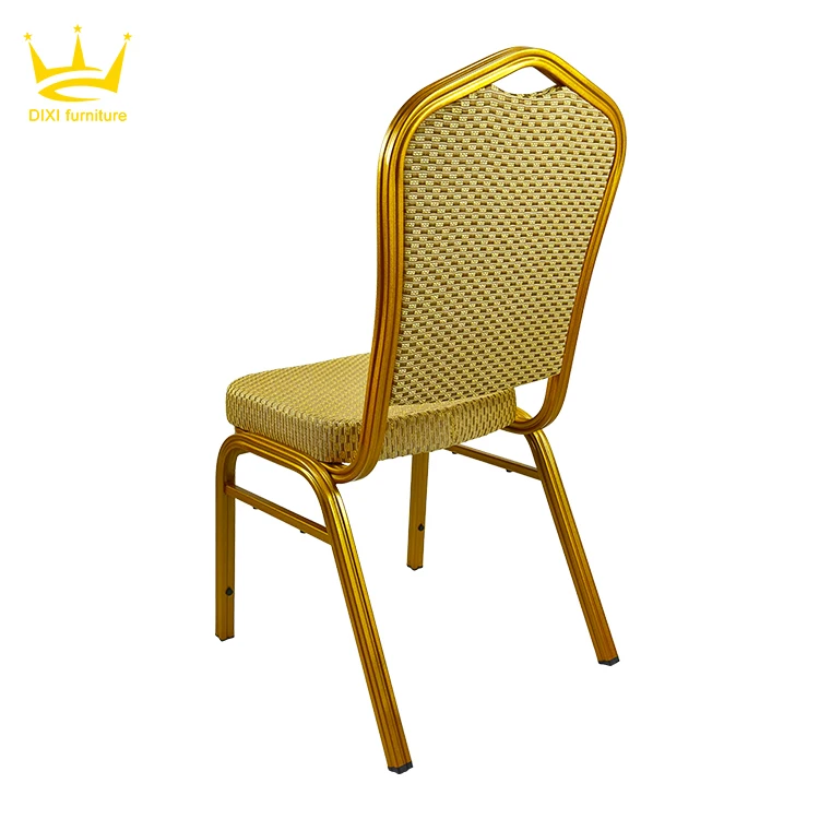 Modern Party Banquet Event Din Chair Aluminum Gold Hall Hotel Chair Stackable Wedding Banquet Chair for Sale