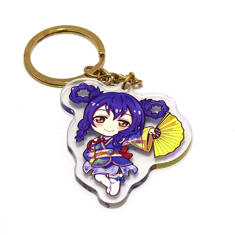 Manufacturing Printing Wholesale Custom Design Epoxy Resin Cute Shine Acrylic Keychain Machine As Promotional Gifts