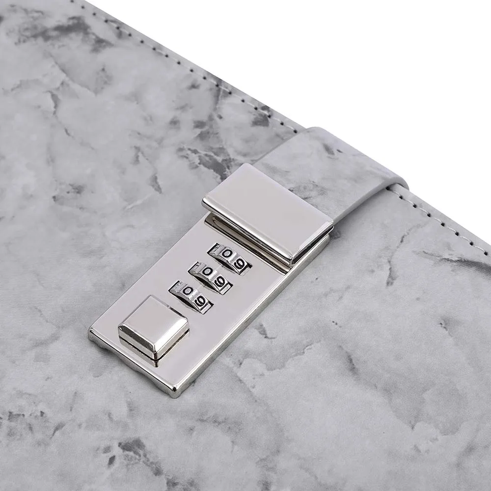 Custom Available A5 Hardcover Leather Glue Bound Lined Notebook Journal with Lock Closure