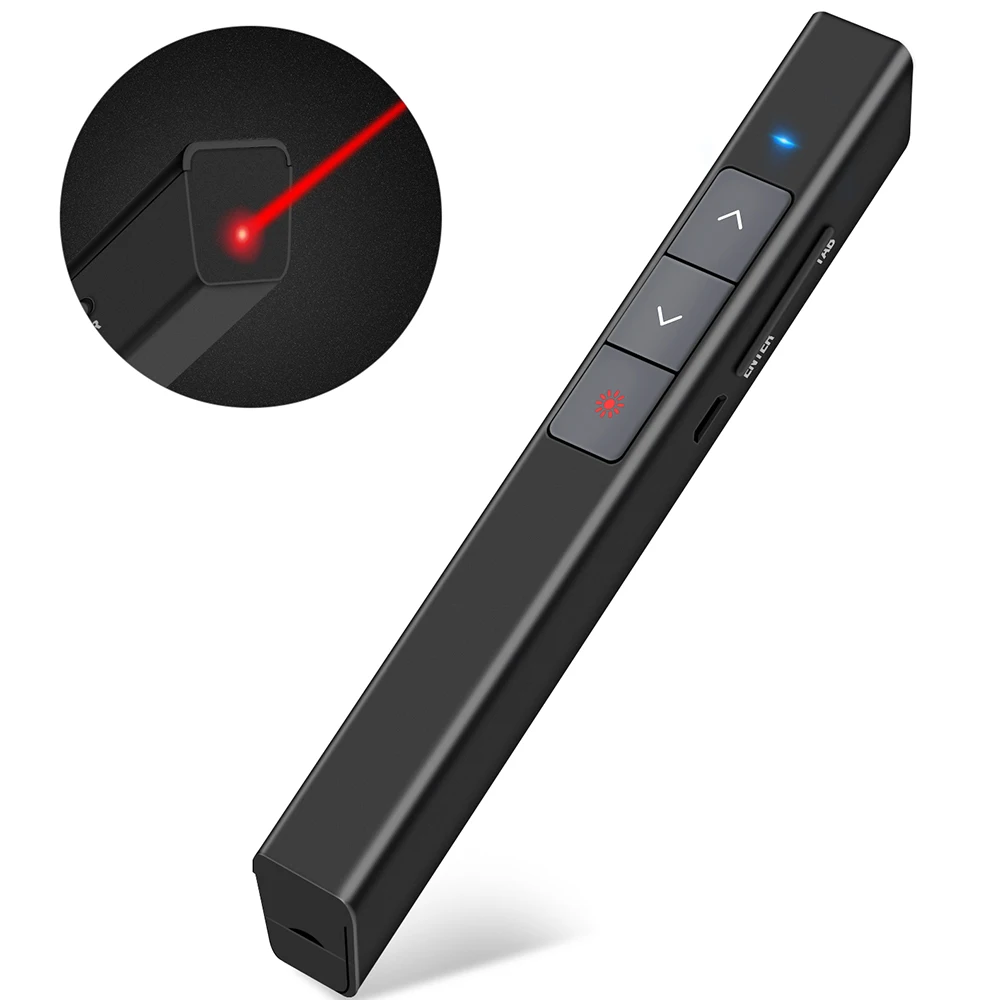 2.4GHz Wireless Presenter Remote Control With Red Light USB Presentation Clicker For PowerPoint Mac Win 10 8 7 XP Projector PPT