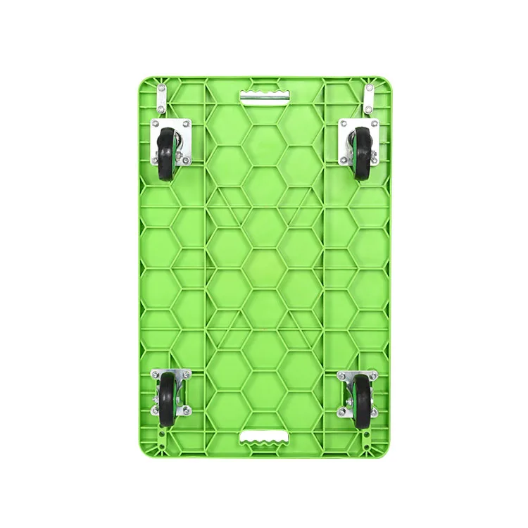 Trolley Carts Foldable Hand Truck Plastic Heavy Duty Load 350kg Green Thickened Plastic Car Board Transport