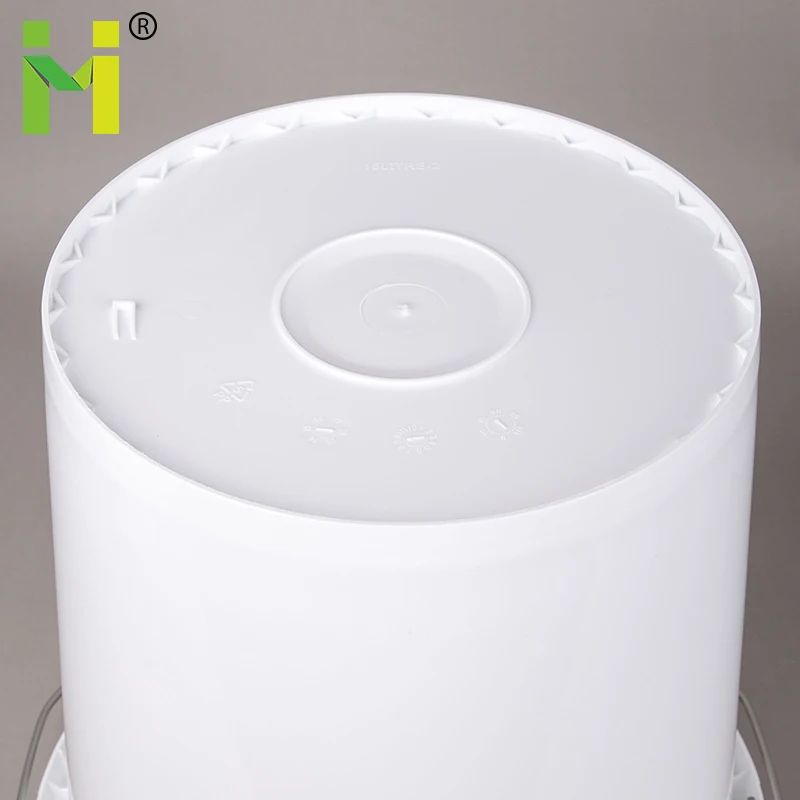 15 litre food grade plastic bucket 15L plastic pail with tear tab lid with metal handle