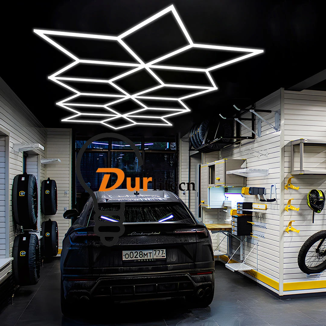 Durlitecn сделанный на заказ потолочные соты для мытья автомобиля светодиодные лампы автомойки освещение работы автосалона гаража снежинки
