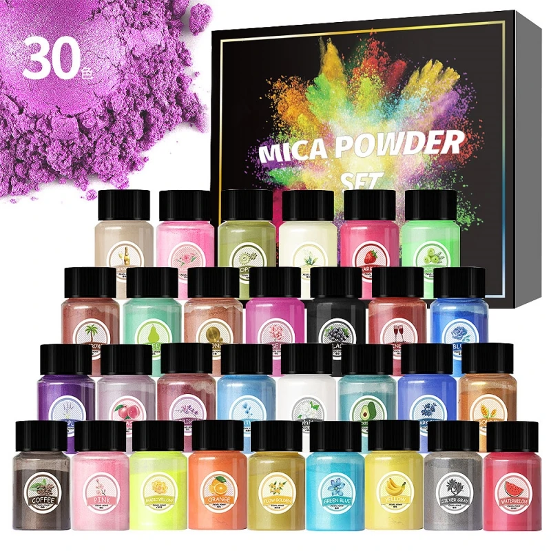 Osbang 30 colors black top 20ml/bottle natural mica pearl powder pigment dye for DIY Decoration and Epoxy Resin handmade craft