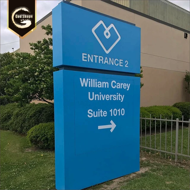 Metal Advertising Customized Wayfinding Pylon Signage