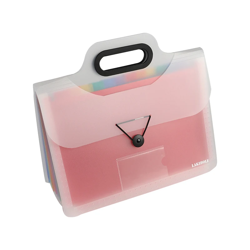 Factory wholesale candy color expandable accordion folder with index and handle