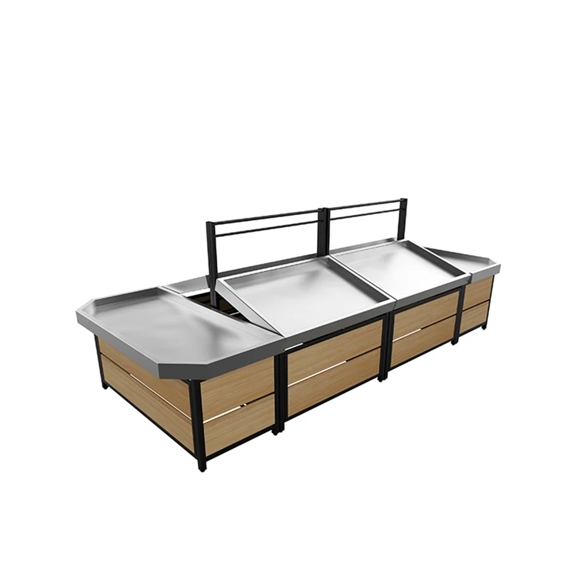 2019 Wooden Fruit Display Stand Supermarket Shelves for Vegetables and Fruit Display Shelf