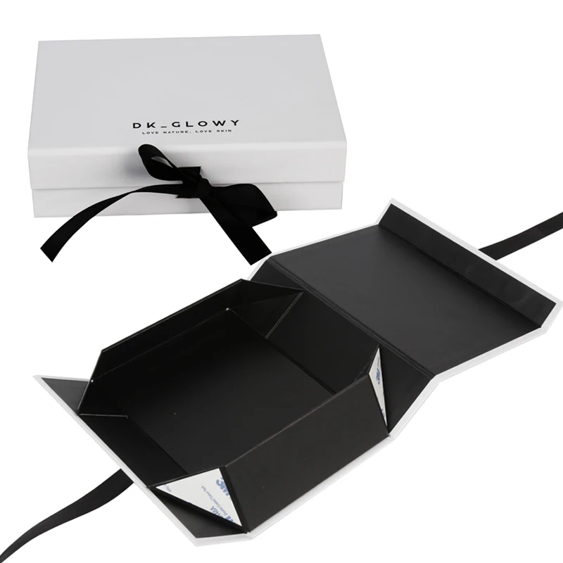 RTS Printed Packaging Boxes Cardboard Rigid White Paper Box Foldable Magnetic Closure Gift Packaging Box