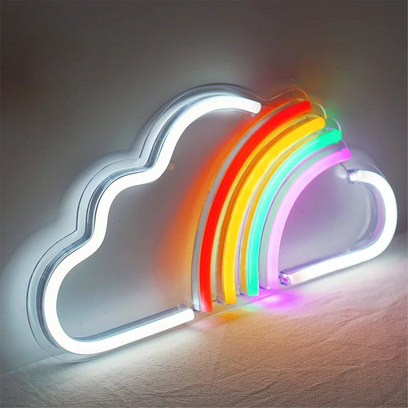 Wholesale Styles Led Neon Light Colorful Rainbow Neon Sign for Room Home Party Wedding Decoration Xmas Gift Neon Lamp