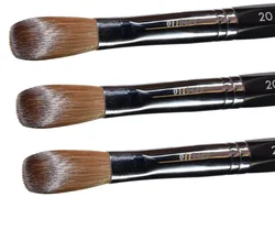 Top Quality New Nail Brush White Black Wood Custom Private Label Sable Kolinsky Acrylic Nail Brush Crimped Round #8 10 12 14 16