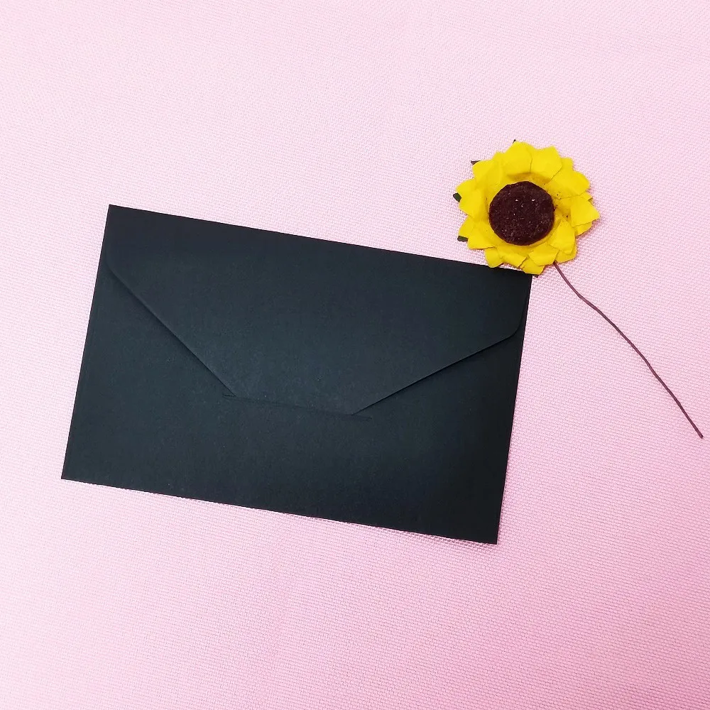 Wholesale black envelope mini small kraft paper envelope packaging