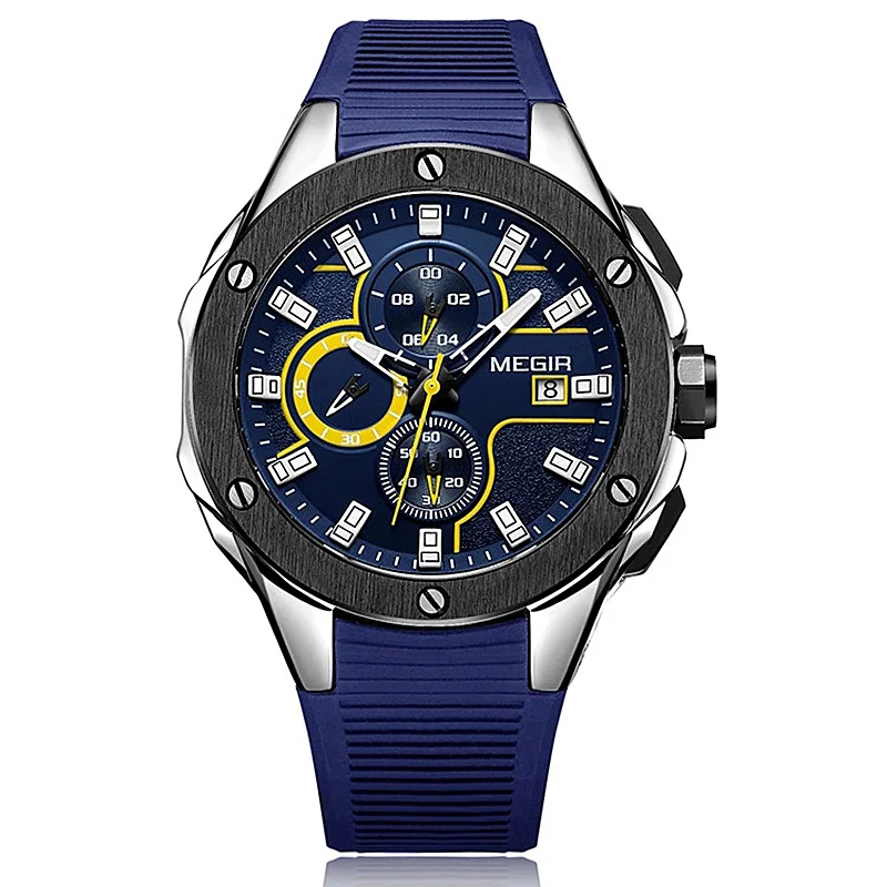 Hottest Megir Quartz Watch 2053 Waterproof Chronograph Sport Wrist Watch Relogio Masculino