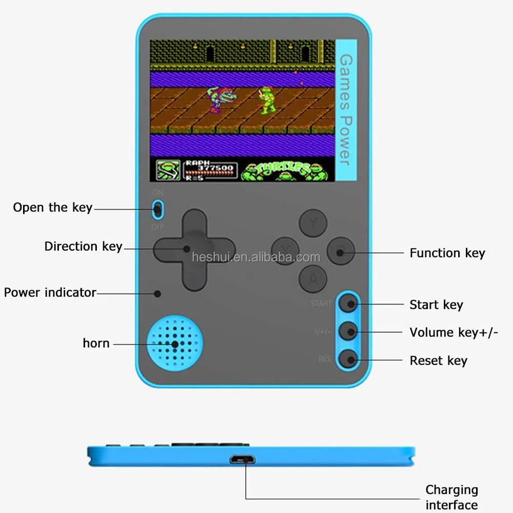 K10 2.4 inch Retro Handheld Retro Game Console 500 games super thin 6.5mm Video  Portable Handheld Mini Game Consoles Gamepad
