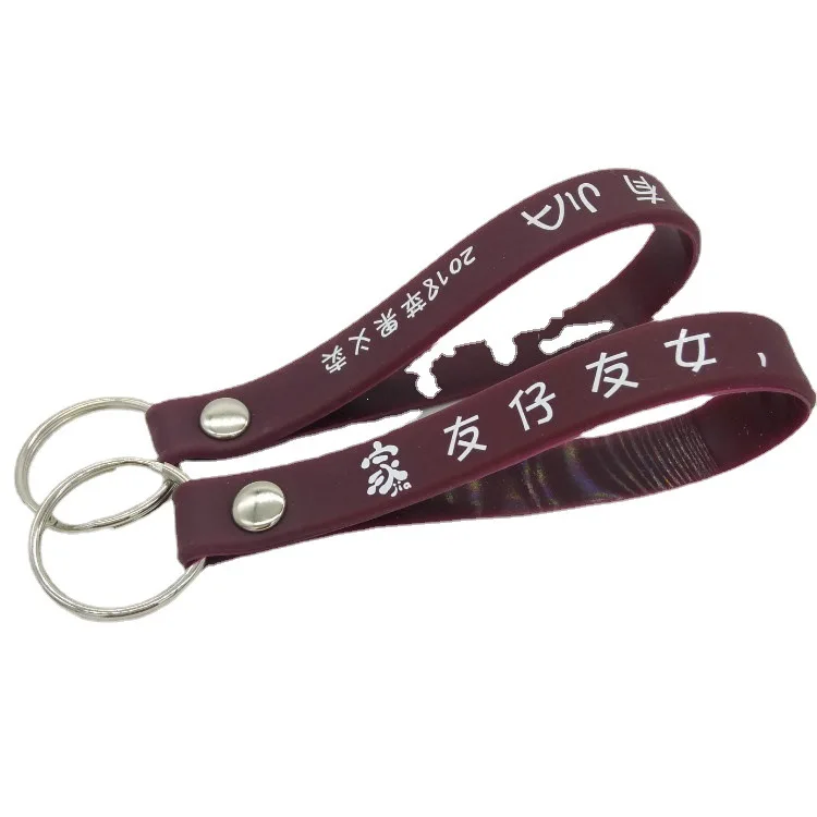 Cheap silicone bracelet keychain personalized cheap keychains