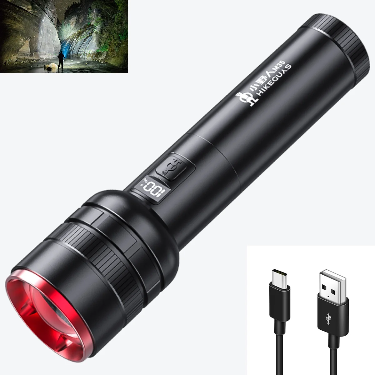 Flashlights Rechargeable Powerful, 4 Modes White Laser Tactical Flashlights Waterproof for Emergency Camping Essentials