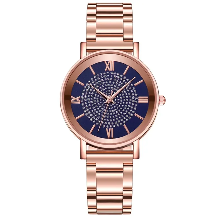 2023 diamond watch full alloy material female perfect quartz japan movement gold mens watch