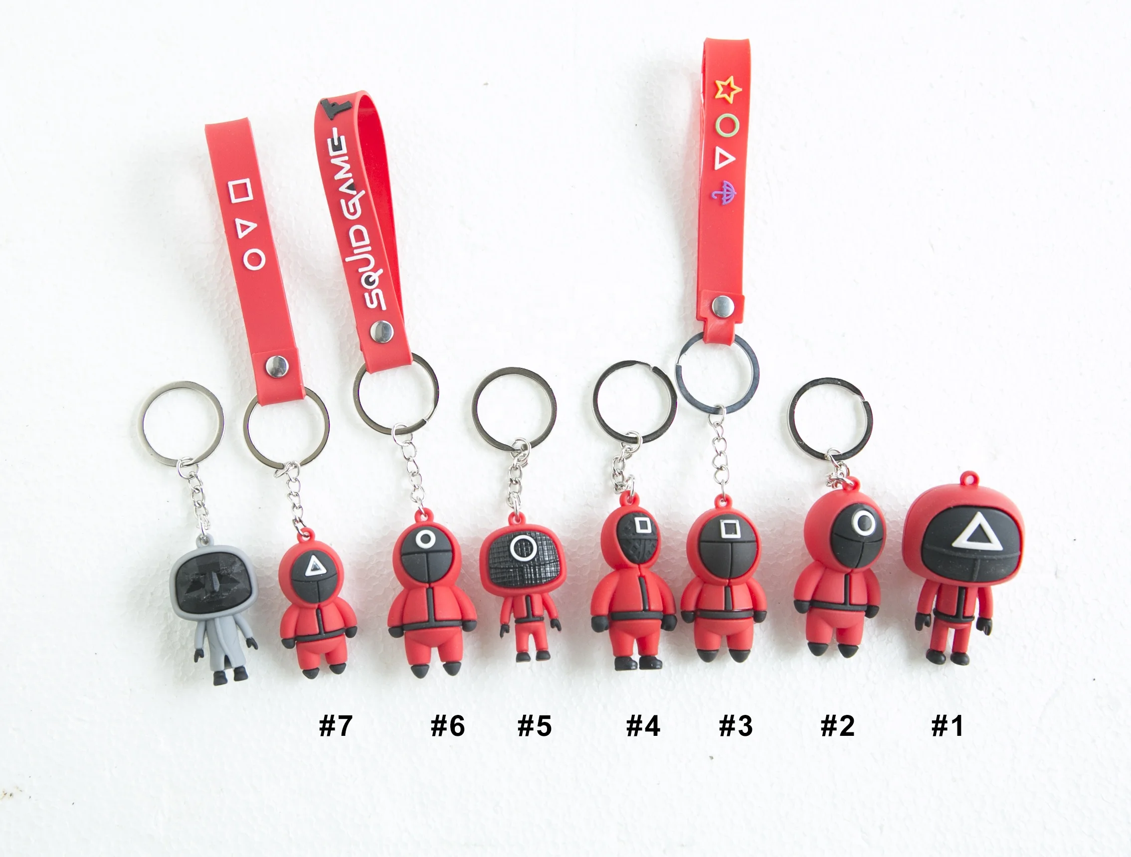 3d Pvc Squid Game Keyring Figures Key Ring Pendant  other key chains