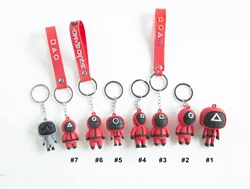 3d Pvc Squid Game Keyring Figures Key Ring Pendant  other key chains