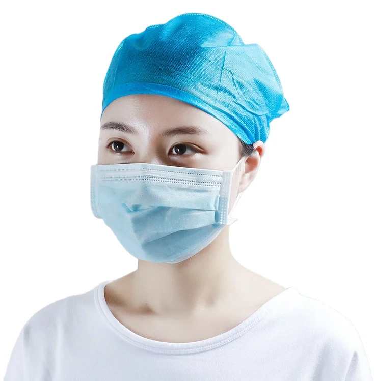 Evereast Medical Disposable Non-Woven PP Bouffant Caps Surgical Cap Doctor Nurse Clip Cap