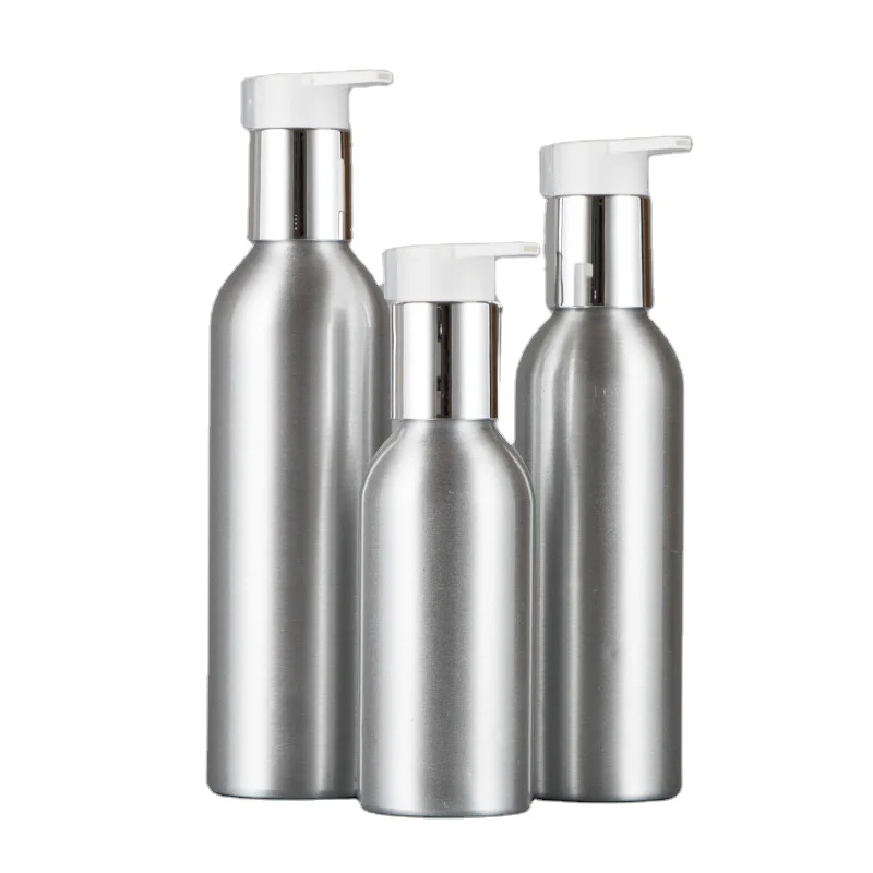 40ml 50ml 100ml 120ml 150ml 250ml 300ml Aluminum Cream Bottle With UV Lotion Pump