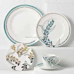 Portuguese  Style Bone China  Dinner Set Colourful Dinnerware Sets