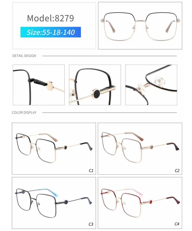 8279 высококачественные металлические оптические очки фотохромные очки 0-600 Рецептурные очки для близорукости поддержка под заказ
