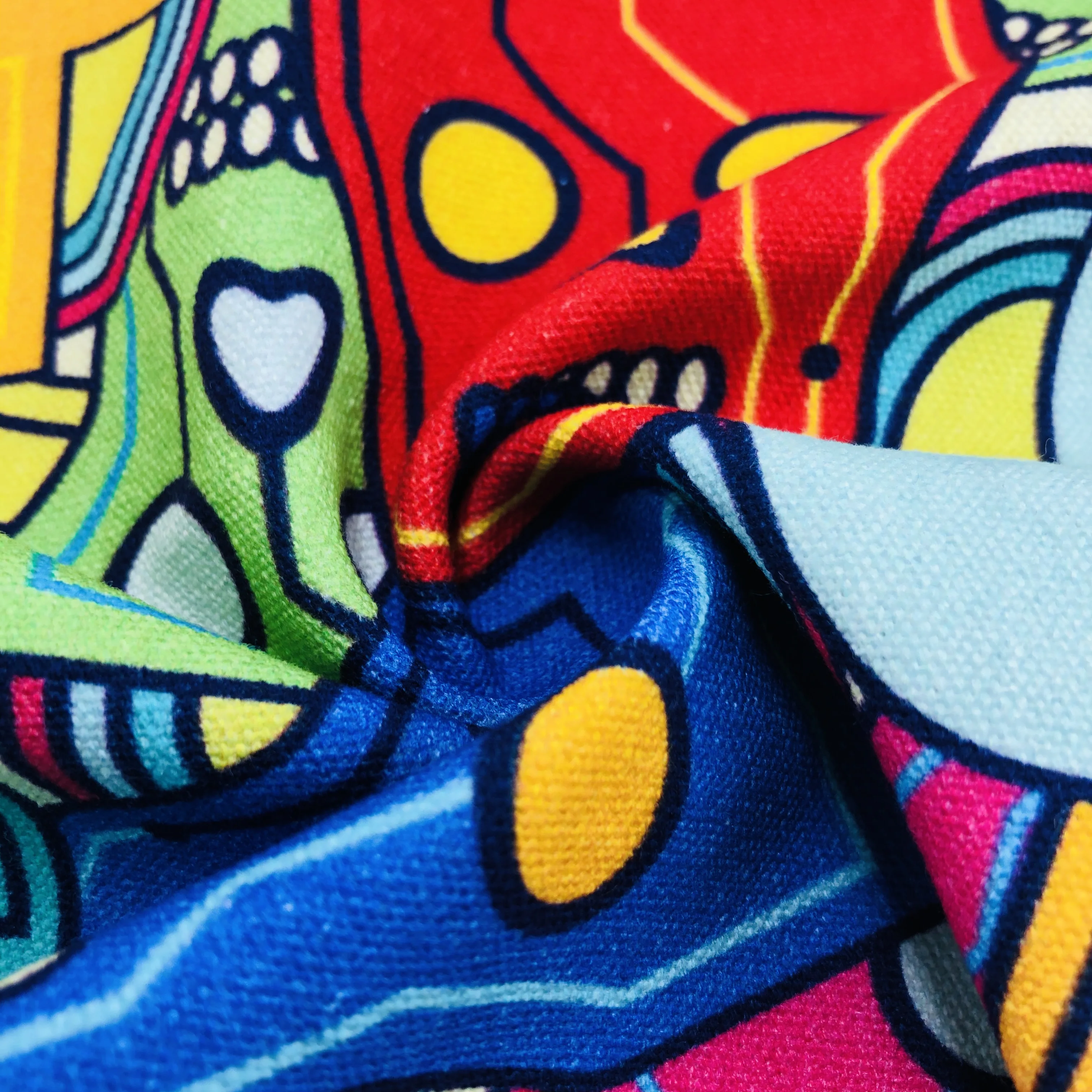 High Quality Custom Cartoon Cotton Character Design Printing Canvas Fabric for Shoes Bag