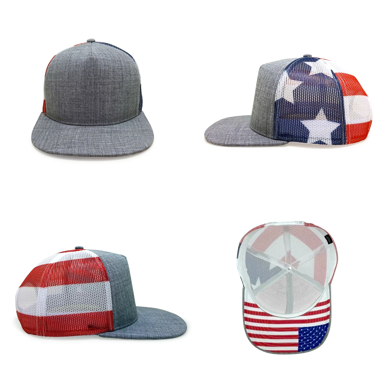 112 Trucker Hat With USA flag Adjustable Snapback Cap Made In Vietnam Factory