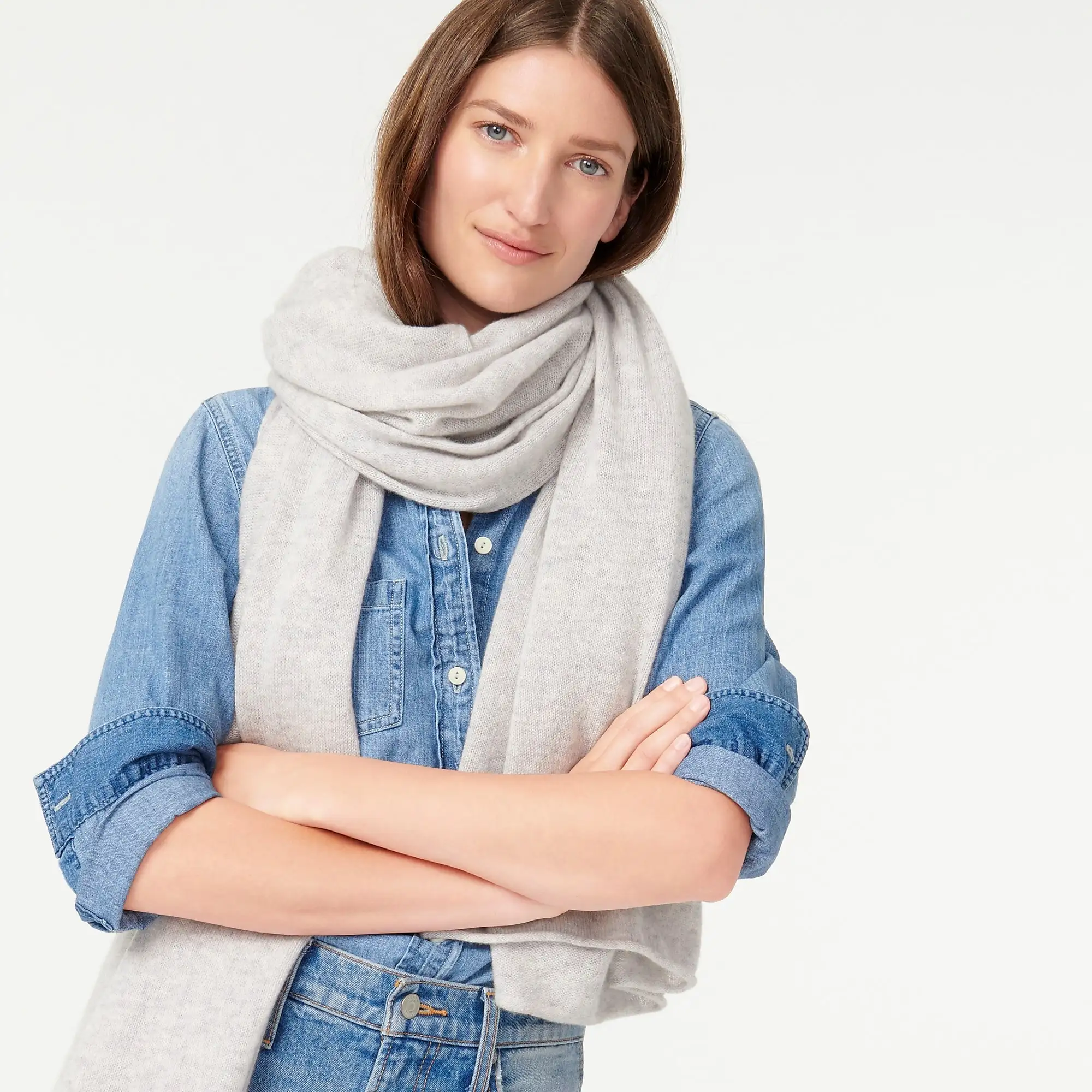 Женский 100% кашемировый Зимний вязаный шарф