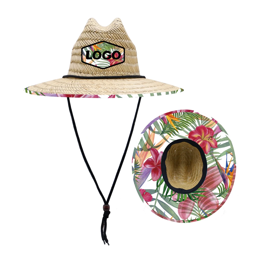 Fashion custom female flora tropical garden hat straw beach vacation travel sun hat with big brim