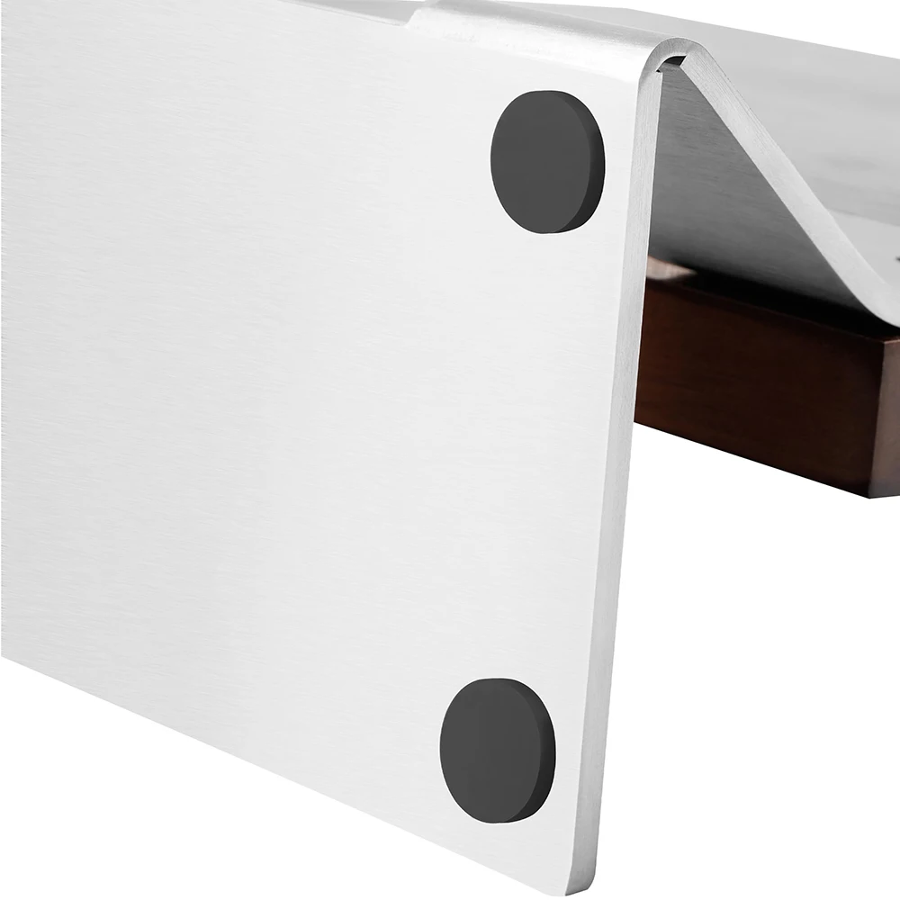 Double Sided Magnetic Knife Block Knife Holder Rack with Strong Magnets Acacia Wood Enhanced Stainless Base Knife Storage Stand