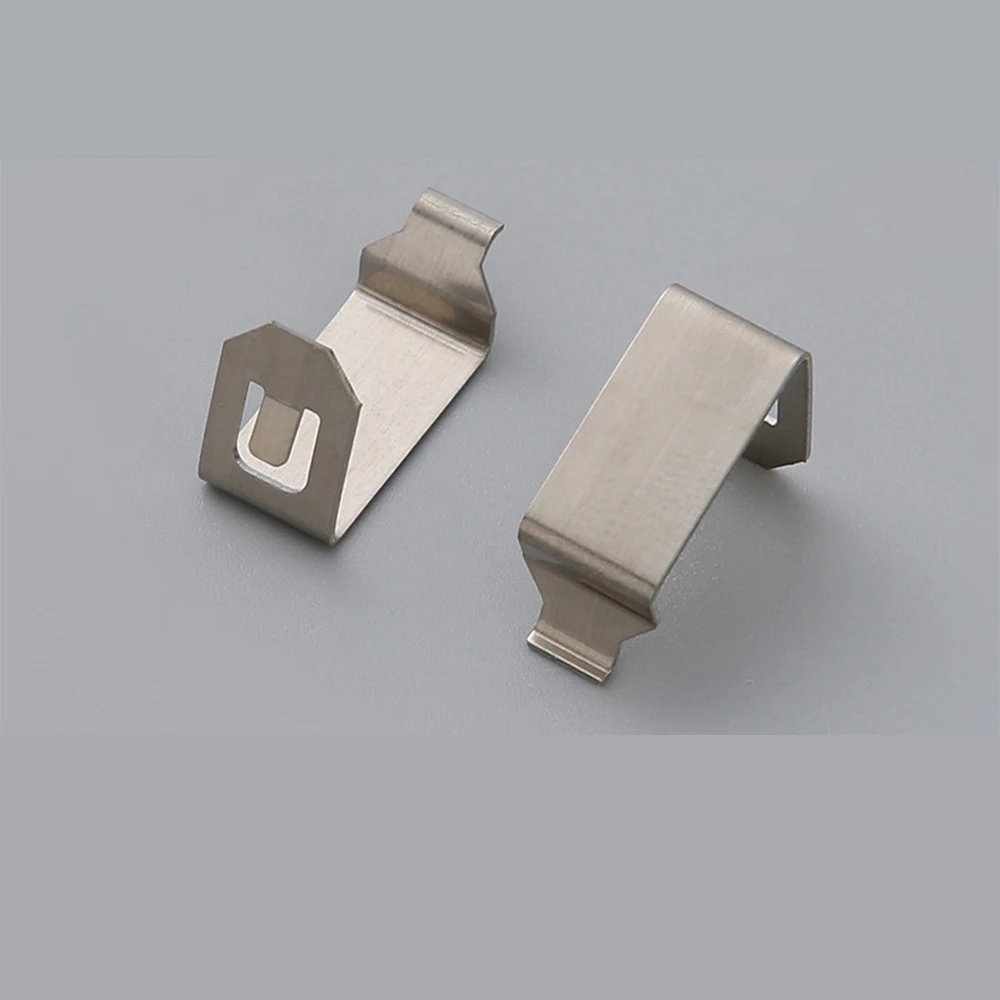 Stainless Steel Auto Parts Hardware Sheet Metal Fabrication with Shaped Steel Plate Spring Leaf Battery Pressed Clip Leaf Spring