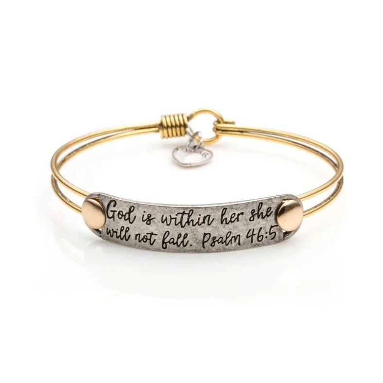 Joycuff  Charm Women  Christian Jewelry Engrave Religious Bible Verse Circle Bracelet Adjustable
