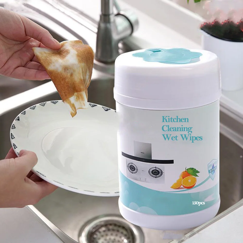 Factory Price Disposable Bamboo Non-Woven Kitchen Wiping Towels Kitchen Wet Wipes