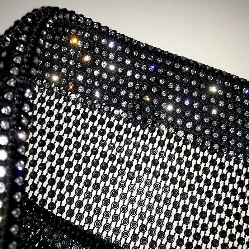 D04 Feather Rhinestone Mesh Mini Skirt  Women Outfits Hollow Out Crystal Sexy Party Dresses