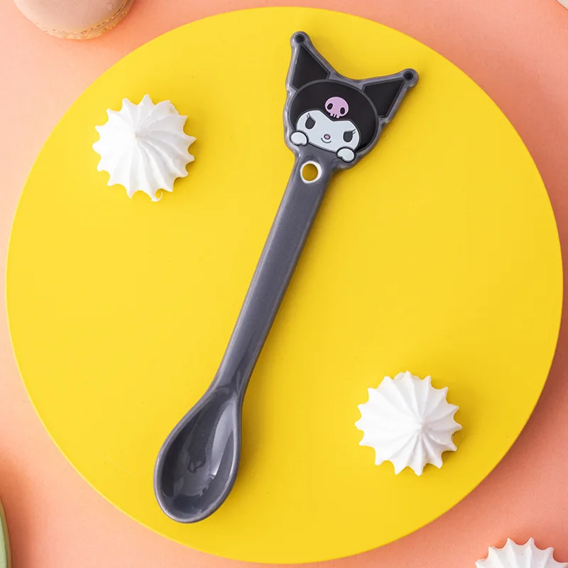 Botu Bulk Dessert Cutlery Sanrioed Small Babi Feed Kt Baby Ceramic Spoon Melody Ice Cream Tableware Supplies Amine Kids Spoon