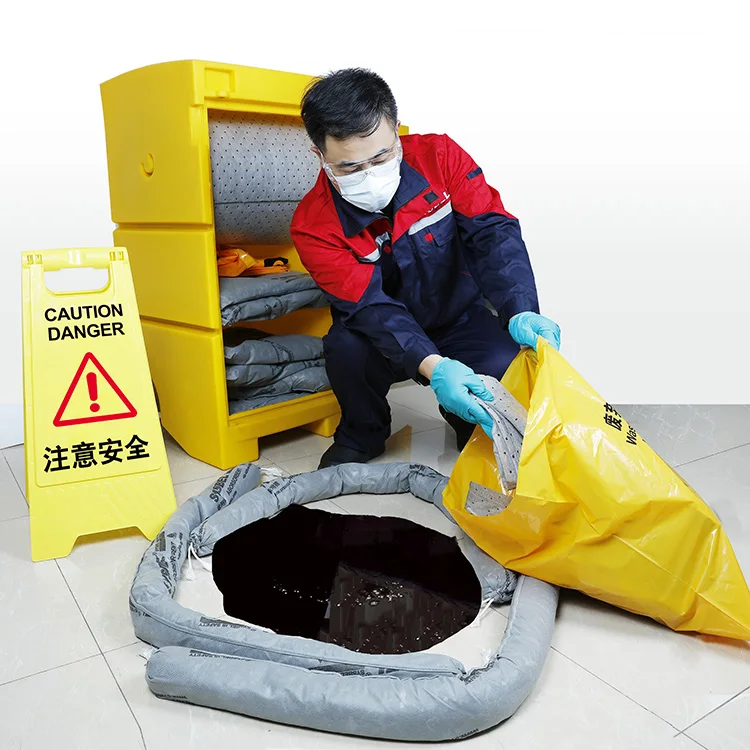 Chinese Manufacturer Waste Disposal Bag Universal Spill Control Kit Mobile Cart Polyethylene Leaking Barrel