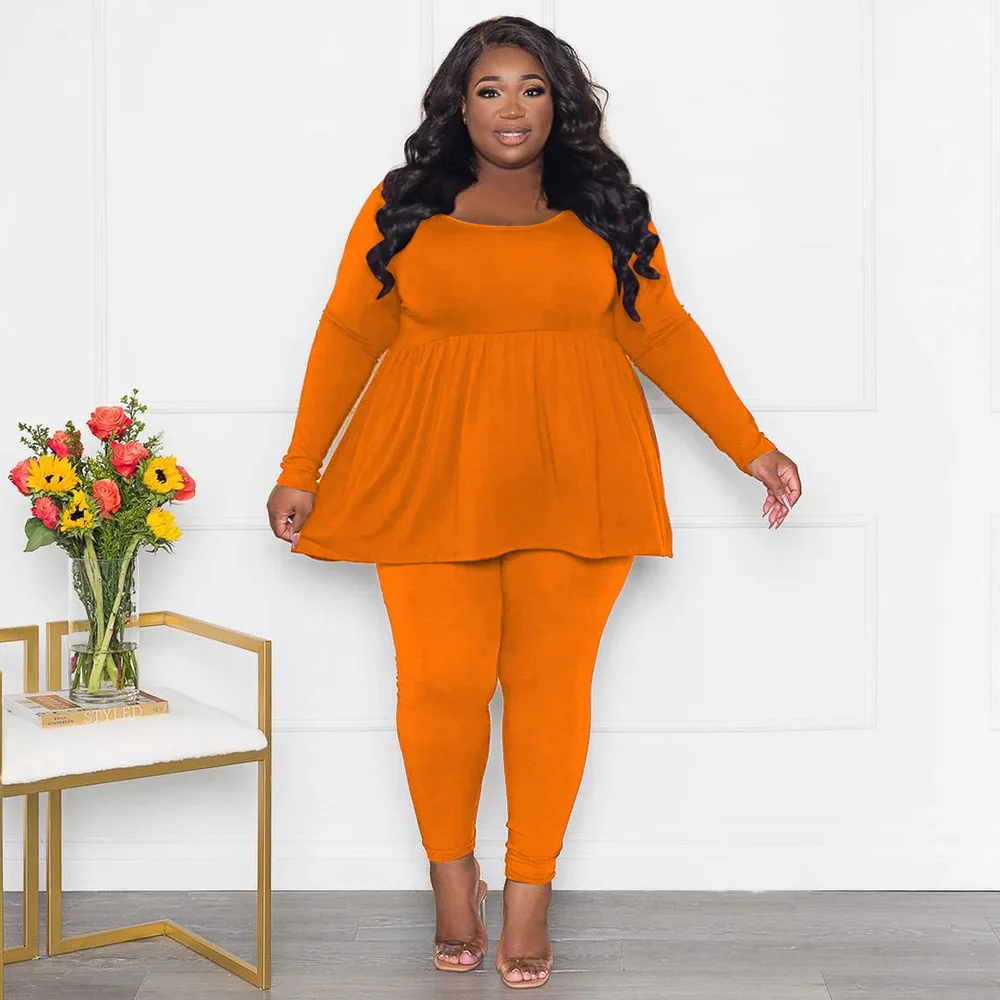 Wholesale 4xl plus size women clothing sets lounge wear fashion blouse and leggings 2 piece pants set