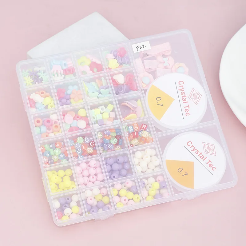 Custom 26 lattices Colorful beads lovely children Interesting educational toys Stained glass beads