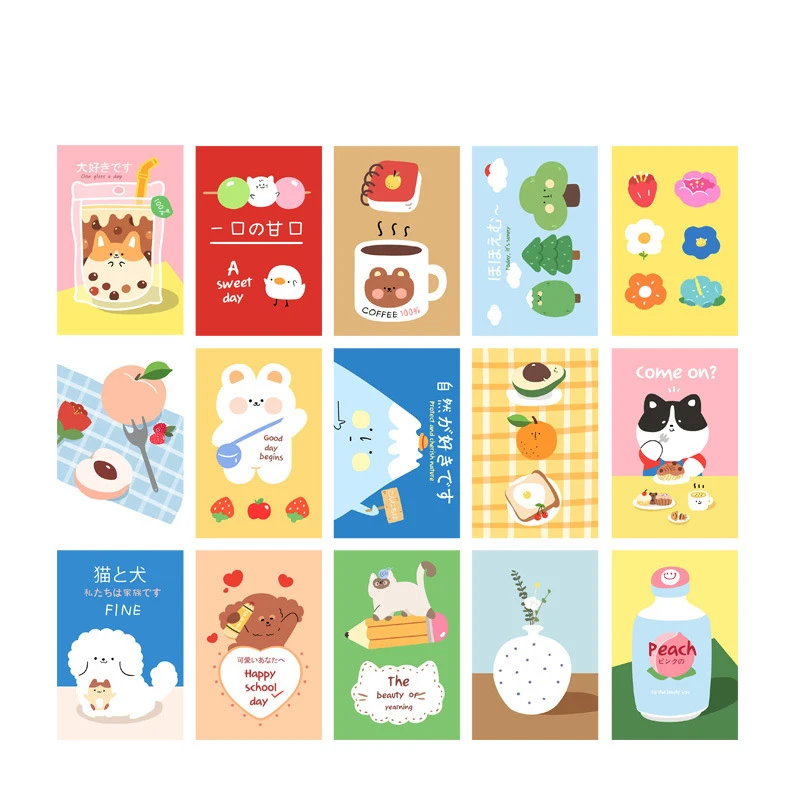 Customized Cute Cartoon Ins Nordic Wall Sticker Decorative Card Wall Bedroom Postcards