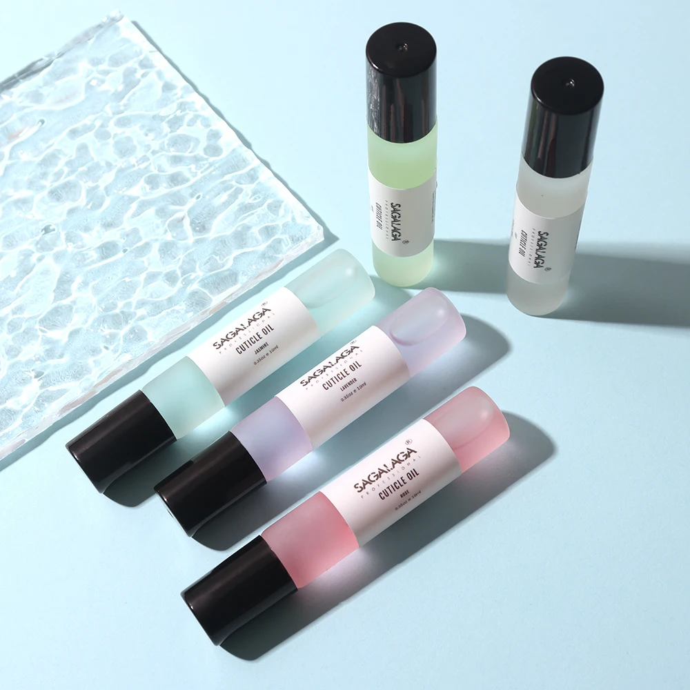 13 Scented Glass Nail Cuticle Oil Bottle With Roller Ball Oem Custom Logo Nail Care Kit Manicure & Pedicure Set Wholesale