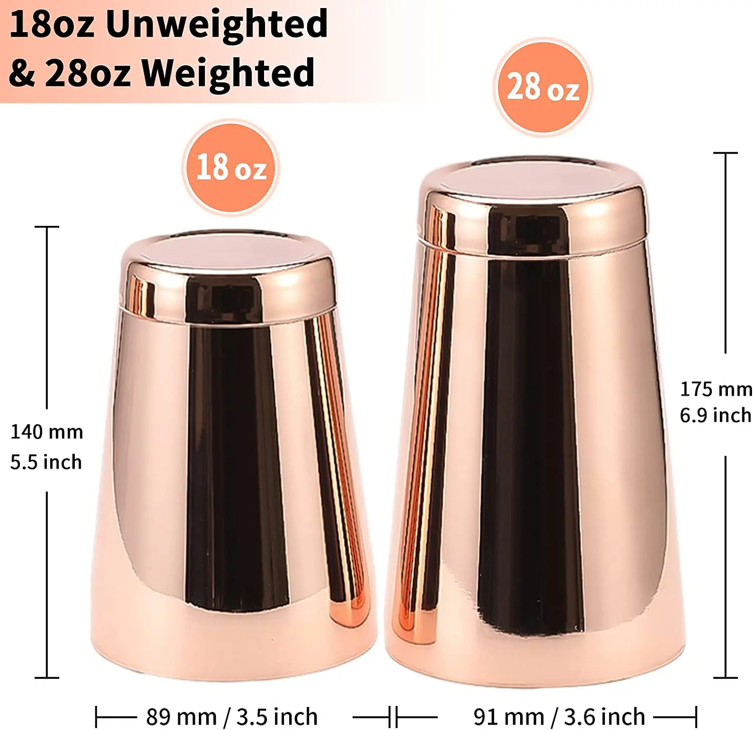 Professional 2-Piece Bartender Weighted Shaker Tins 28OZ Martini Drink Mixing Stainless Steel Pro Boston Shaker