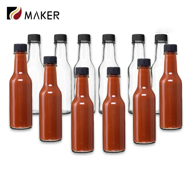 100ml 150ml 250ml 5oz Ketchup blueberry sauce dispenser woozy pepper chili tabasco tomato salad glass bottle with sealed cap