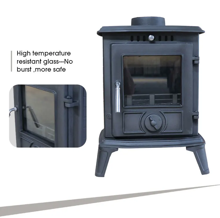 Germany Indoor Cast Iron Wood Burning Fireplaces Red Boiler Stove Glass