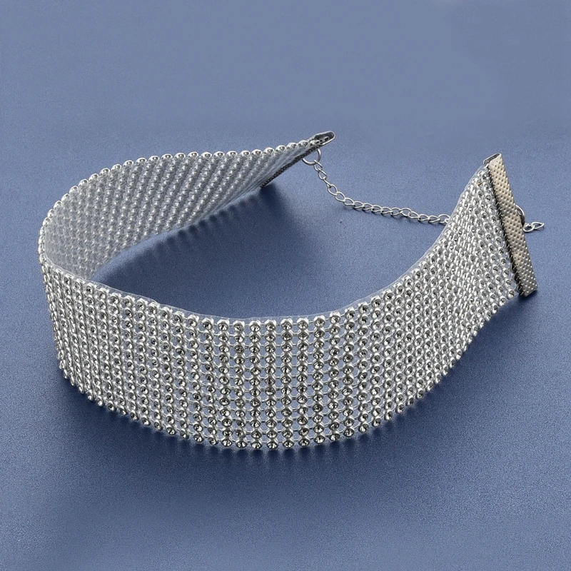 Fashion Women Full Diamond Crystal Rhinestone Choker Necklace Wedding Jewelry