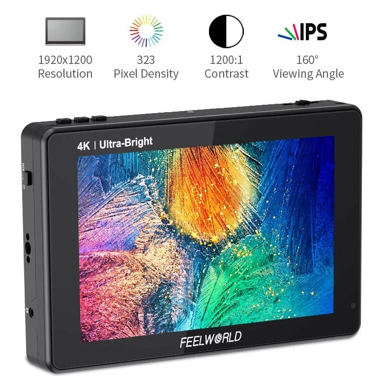 FEELWORLD LUT7 PRO 7 дюймов 2200 нит 3D LUT сенсорный экран цифрового однообъективного зеркального фотоаппарата директоров переменного тока монитор 1920X1200 HDM