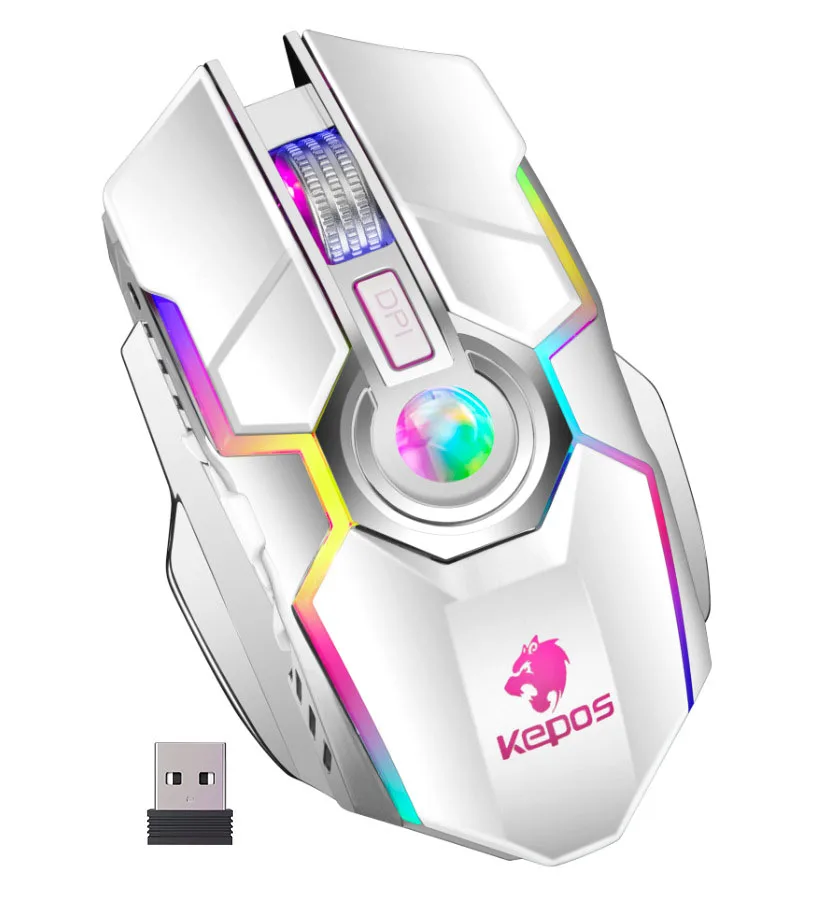A80 RGB Game Ergonomic Mouse Backlit Rechargeable Gaming Wireless Mouse