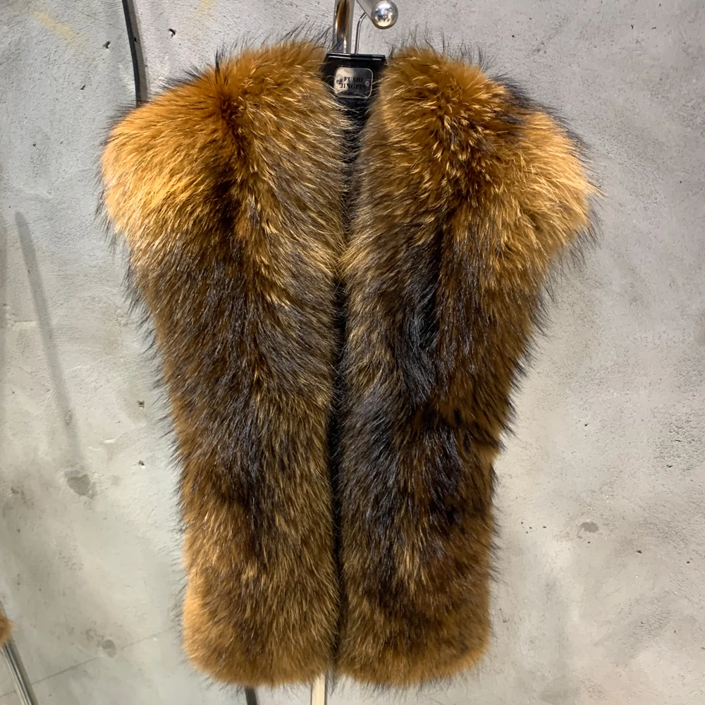 High quality warm winter fur scarf natural real fur shawls raccoon fur scarf ladies