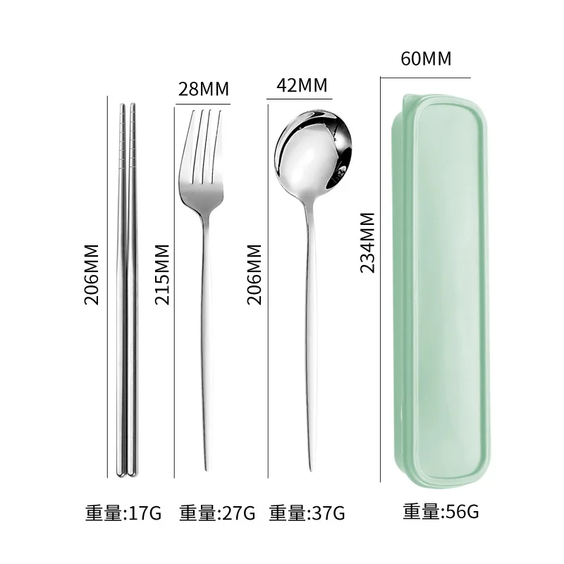 Нержавеющая сталь многоразовые уличные персонализированные портативные португальские дорожные складные палочки для еды Ложка Вилка Набор столовых приборов с чехлом