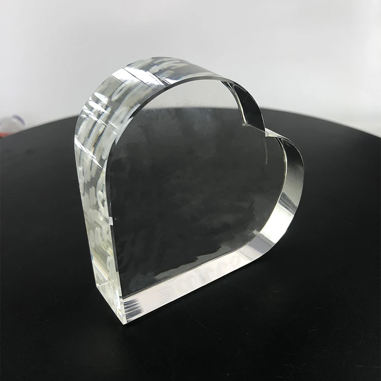 Оптовая продажа с завода, изготовление на заказ, 3d лазерная гравировка, Кристалл K9, в форме сердца, пустой стеклянный кубический блок